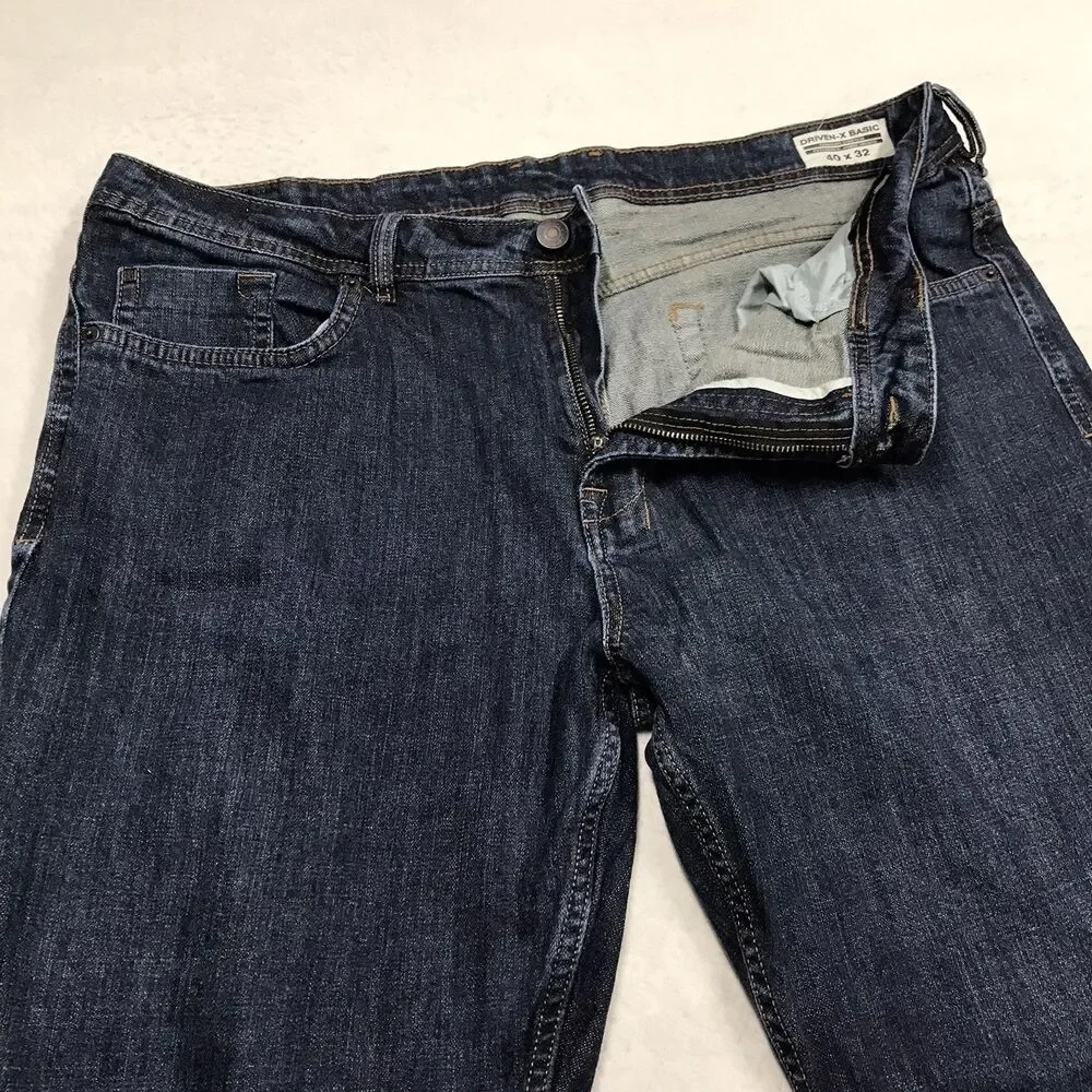 BUFFALO DAVID BITTON Driven-X Basic Jean Men 40x31 Straight Stretch Dark Wash